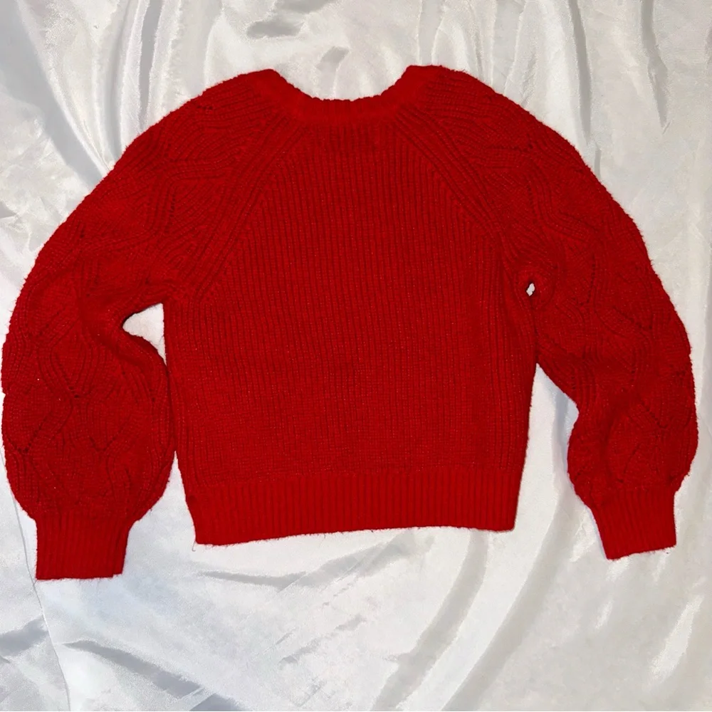 Old Navy Girls Size 6/7 Red Long Sleeve Knit Sweater Christmas Festive‎ Holidays